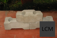 Interlocking lightweight concrete blocks with cast-in hollows after demoulding